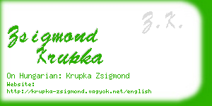 zsigmond krupka business card